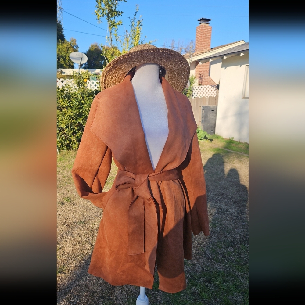 Women's Suede Tan Coat